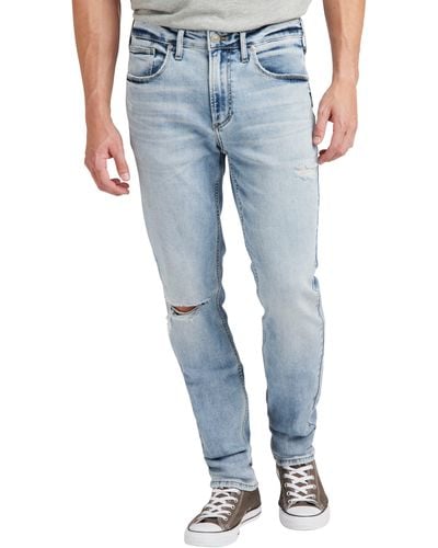 Silver Jeans Co. Kenaston Ripped Slim Fit Jeans - Blue