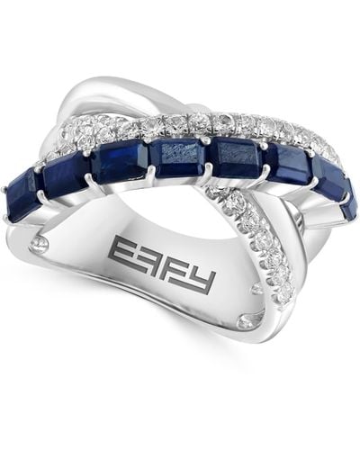 Effy Sterling Silver Stone & White Sapphire Ring - Blue