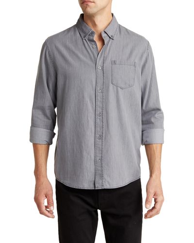 Slate & Stone Washed Denim Button-up Shirt - Gray