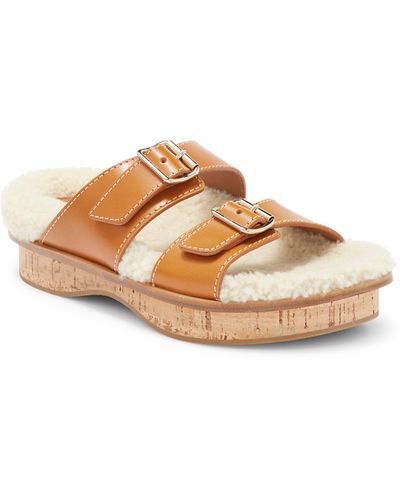 Chloé Marah Genuine Shearling Slide Sandal - Natural