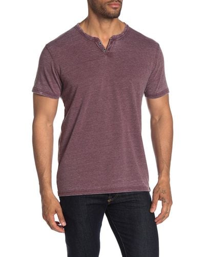 Lucky Brand Button Notch Neck T-shirt - Purple