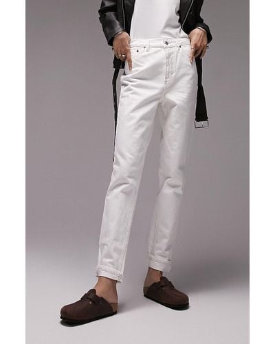 Topshop off hotsell white mom jeans