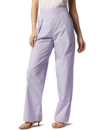 Joie Coco Pleated High Waist Pants - Purple