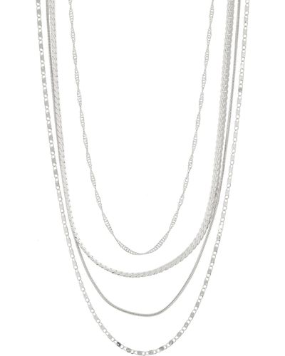 Nordstrom 4-pack Assorted Essential Chain Necklaces - White