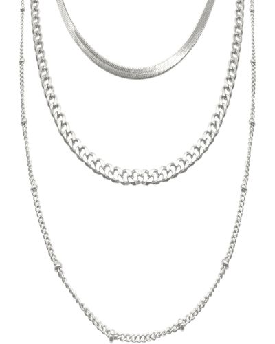 Adornia Water Resistant Layered Chain Necklace - White