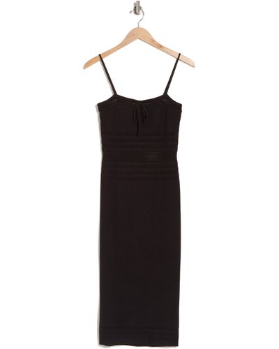 Bebe Pointelle Detail Knit Dress - Black