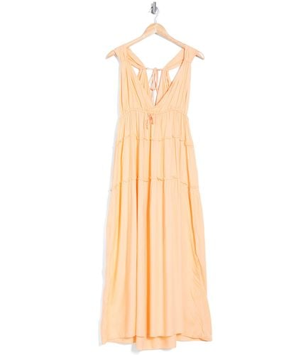 Boho Me Tiered Cover-up Maxi Dress - Natural