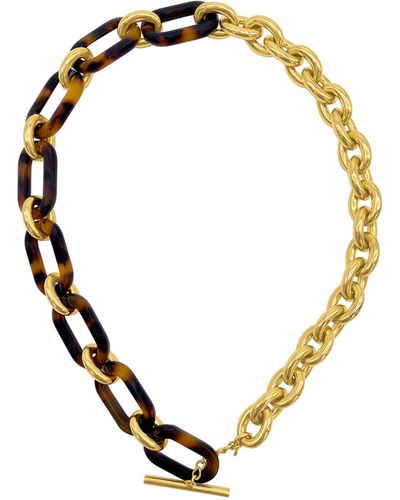 Adornia Mix Chain Necklace - Black