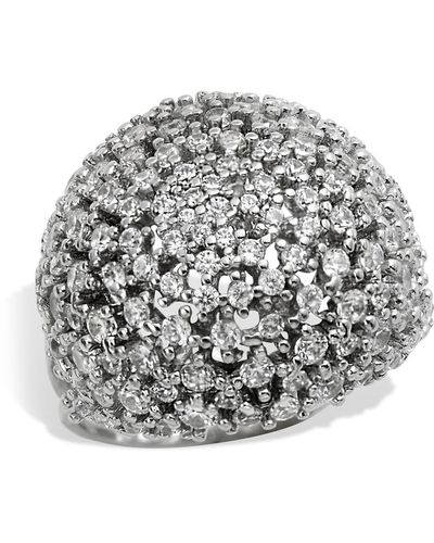 Savvy Cie Jewels Sterling Silver Bombay Cz Cluster Ring - White