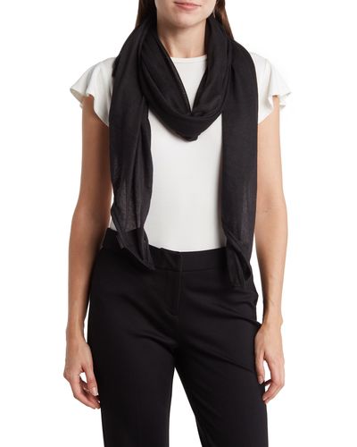 Vince Camuto Solid Knit Wrap Scarf - Black