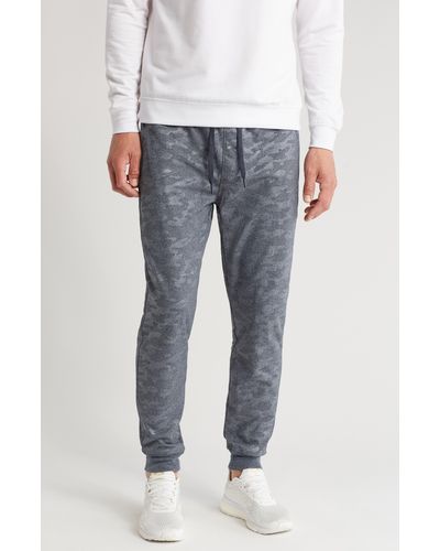 90 Degrees Camo Print Brushed Sweatpants - Gray
