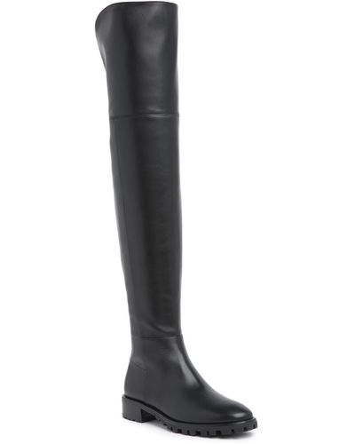 Stuart Weitzman Amber Thigh-high Leather Boot - Black