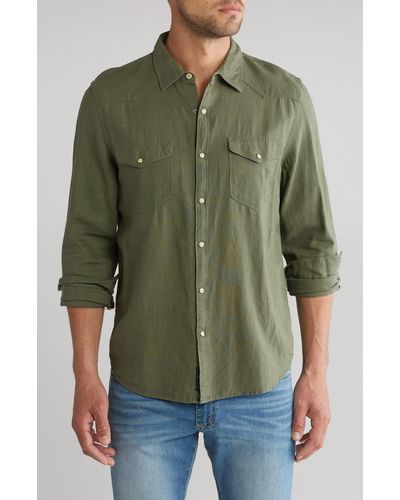 Lucky Brand Santa Fe Linen Shirt - Green