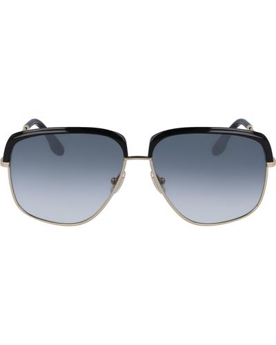 Victoria Beckham 59mm Semi Rimless Sunglasses - Blue