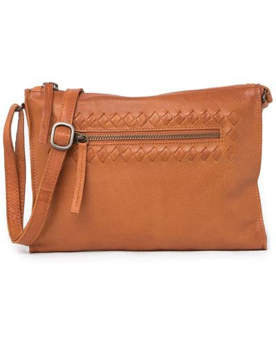 day&mood Sting Leather Crossbody Bag In Bordeaux At Nordstrom Rack - Brown