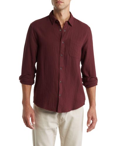 Lucky Brand San Gabriel Long Sleeve Shirt - Red