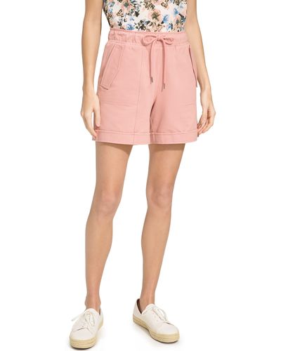 Andrew Marc Twill Utility Pull-on Shorts - Pink