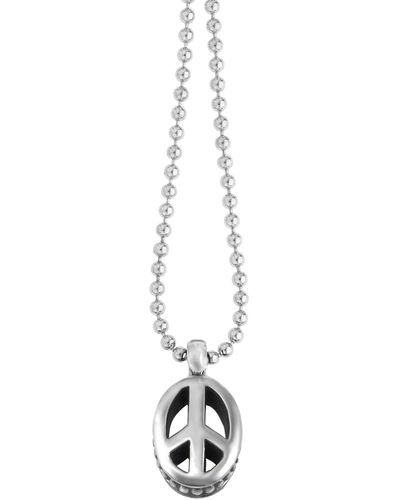 Lagos Sterling Silver Peace Sign Pendant Necklace - Metallic