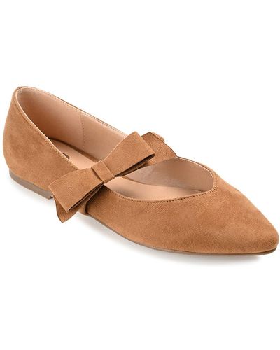 Journee Collection Aizlynn Bow Flat - Brown