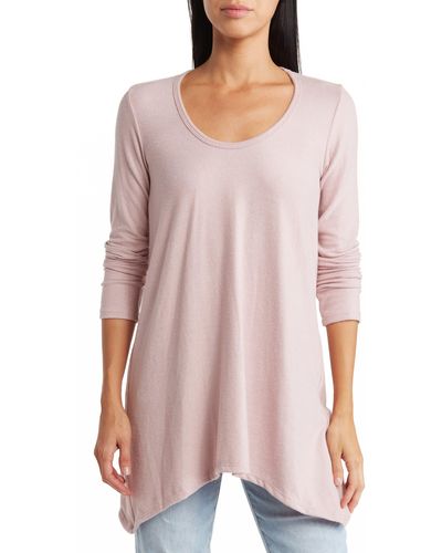 Go Couture Asymmetrical Swing Sweater - Pink