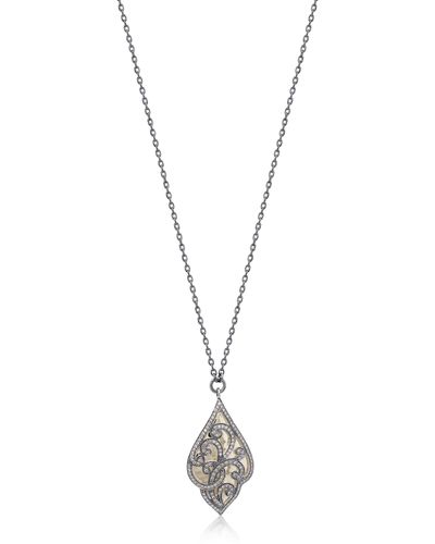 Lois Hill 18k Gold & Sterling Silver Brown Diamond Swirl Pendant Necklace - Metallic