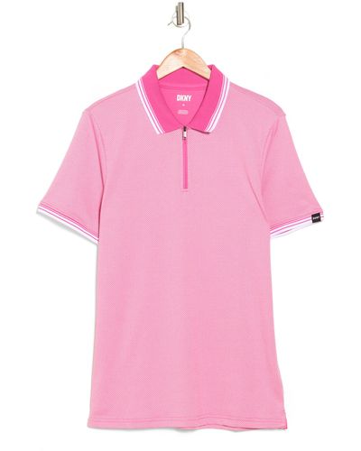 DKNY Rodrik Zipper Polo - Pink