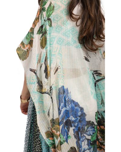 Saachi Fish Scale & Floral Duster - Green