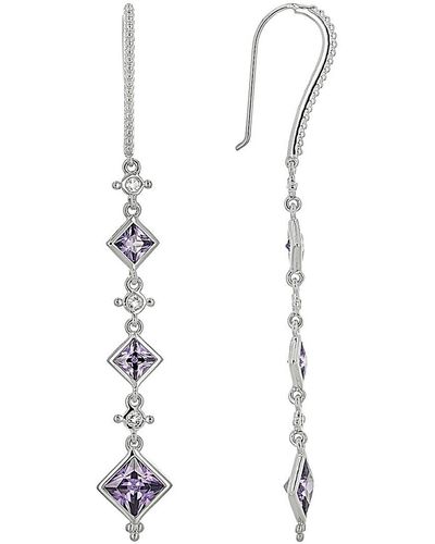 Judith Ripka Diamond Cut Cz Drop Earrings - White
