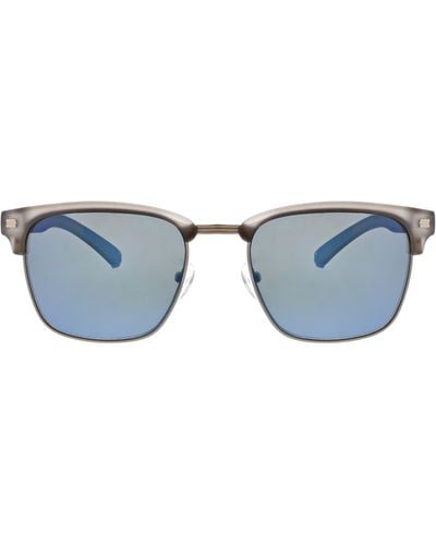 Hurley Halfway 56mm Polarized Browline Sunglasses - Blue