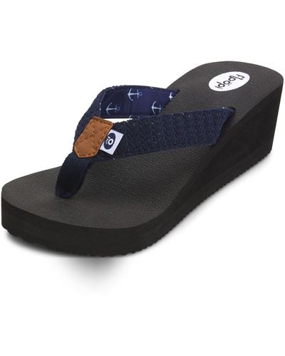 FLOOPI Comfort Sponge Wedge Sandal - Blue