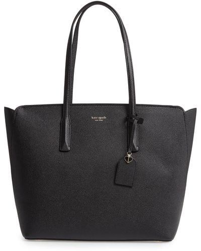 Kate Spade Large Margaux Leather Tote - Black