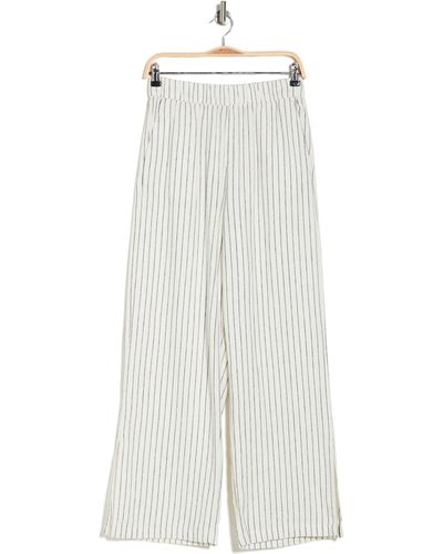 Sanctuary Anabelle Stripe Linen Blend Wide Leg Pants - White