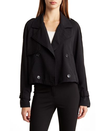 Laundry by Shelli Segal Airflow Crop Trench - Black