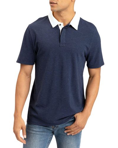 Threads For Thought Ashby Short Sleeve Polo - Blue