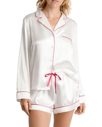In Bloom Satin Short Pajamas - White