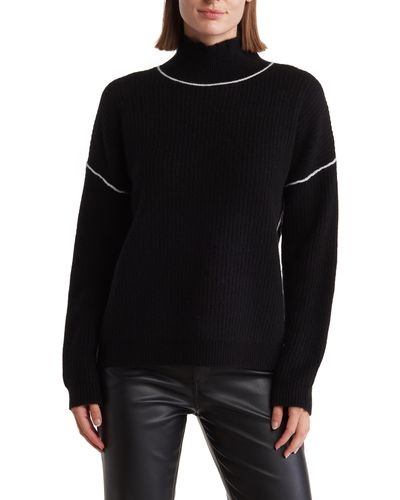 Magaschoni Mock Neck Cashmere Sweater - Black