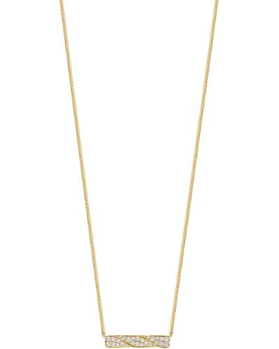 Bony Levy Bardot 18k Yellow Gold Pavé Diamond Bar Pendant Necklace - White