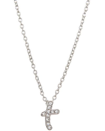 Nadri Scipt Inital Pendant Necklace - Metallic