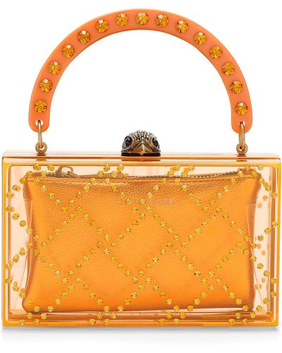 Kurt Geiger Embellished Box Clutch - Orange