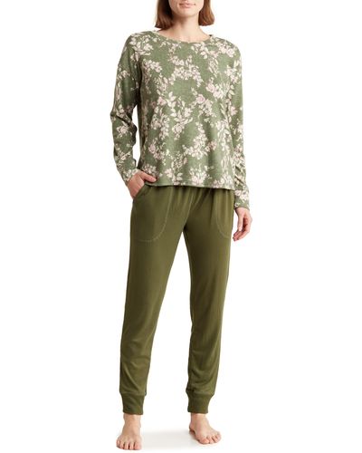 Splendid Hacci Pullover Pajamas - Green