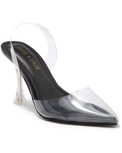 In Touch Footwear Echo Lucite Slingback Pump In Clear Black At Nordstrom Rack
