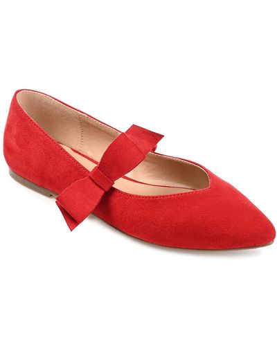 Journee Collection Aizlynn Bow Flat - Red