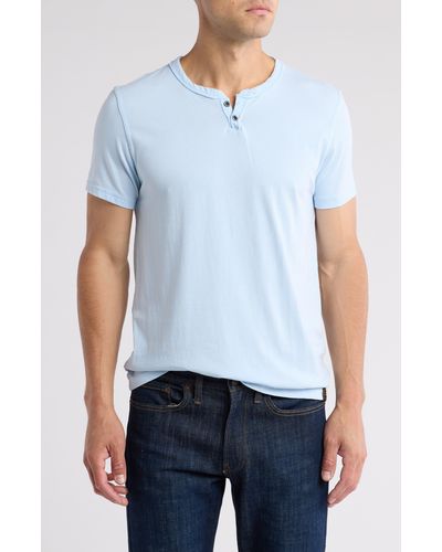 Lucky Brand Button Notch Neck T-shirt - Blue
