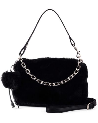 Most Wanted Usa Faux Fur Crossbody Bag In Black At Nordstrom Rack