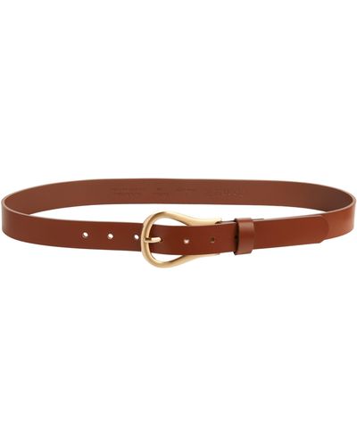 Open Edit Jane Wishbone Leather Belt - Brown