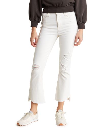 FRAME Le Super High Crop Mini Bootcut Jeans - White