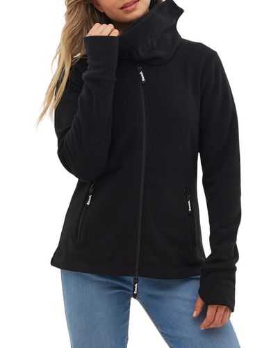 Bench Stand Collar Fleece Jacket - Black