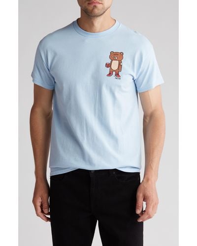 Riot Society Sugee Brown Bear Cotton Graphic Tee - Blue