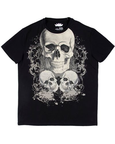 Xray Jeans Stone Skull Graphic T-shirt - Black