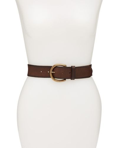 Frye Flat Leather Belt - Brown